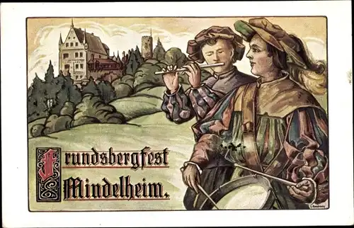 Künstler Ak Mindelheim im Unterallgäu, Frundsbergfest 1912