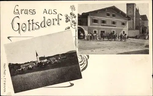 Ak Gottsdorf Untergriesbach Niederbayern, Blick auf den Ort