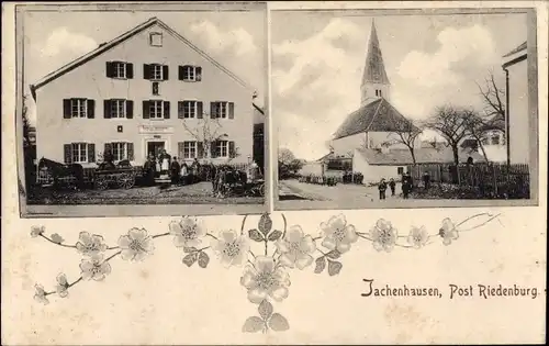 Ak Jachenhausen Riedenburg Niederbayern, Wirtschaft Josef Schneider, Kirche