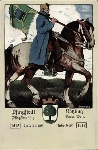 Künstler Ak Sailer, Bad Kötzting im Bayerischen Wald, Pfingstritt, Pfingstmontag 1912