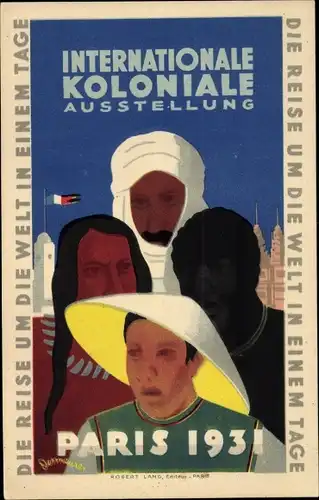 Künstler Ak Internationale Koloniale Ausstellung Paris 1931, Chinese, Afrikaner, Araber
