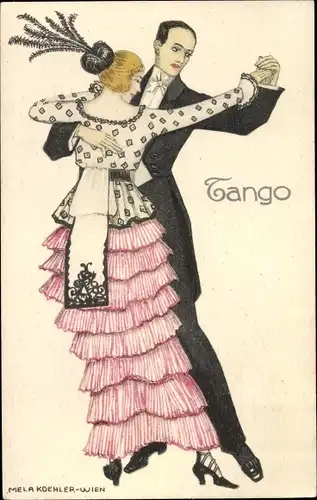 Künstler Ak Koehler, Mela, Tango, Tänzerpaar, BKWI 843 4