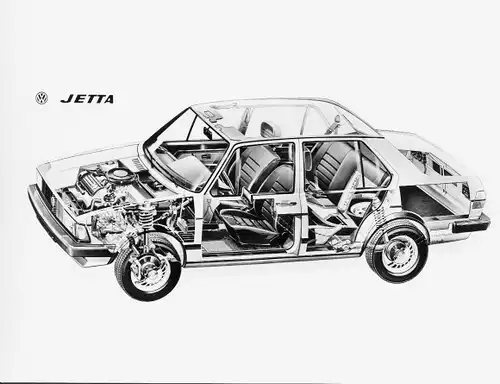 Foto Auto, VW Jetta, Volkswagen, schematische Zeichnung