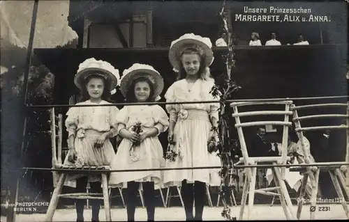 Ak Prinzessinnen Margarete, Alix und Anna von Sachsen