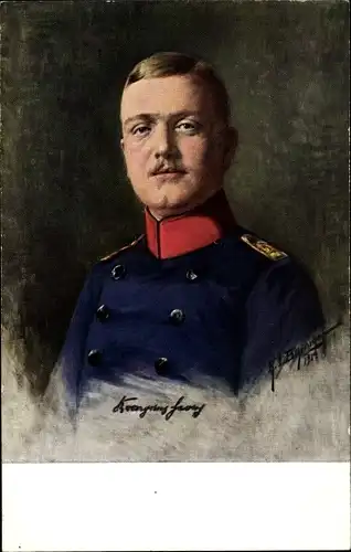 Künstler Ak Kronprinz Georg von Sachsen, Portrait, Sachsentag Dresden 1914