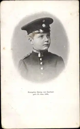 Ak Kronprinz Georg von Sachsen, Portrait 1893