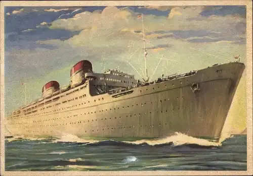 Ak Passagierschiff Conte Grande, Conte Biancamano, Italia Società di Navigazione Genova