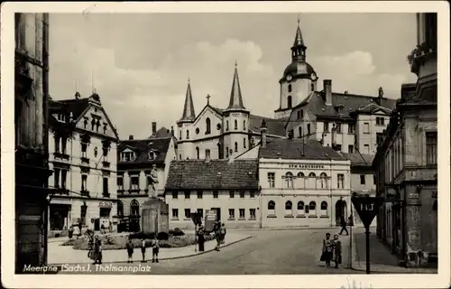 Ak Meerane in Sachsen, Thälmannplatz, Zum Gambrinus