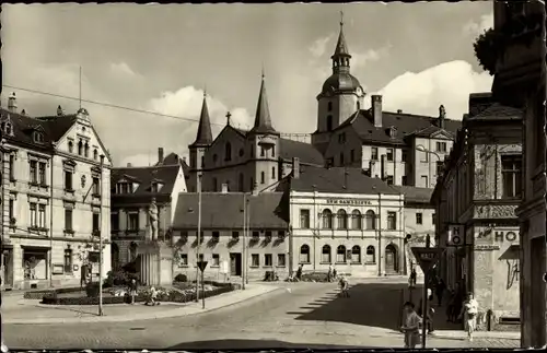 Ak Meerane in Sachsen, Ernst Thälmann Platz, Zum Gambrinus