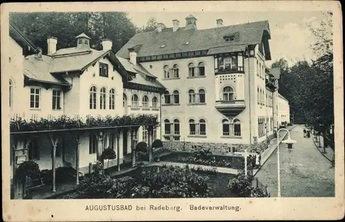 Ak Liegau Augustusbad Radeberg, Ansicht der Badeverwaltung