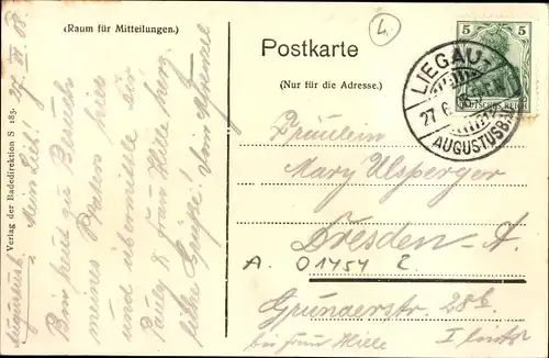 Ak Liegau Augustusbad Radeberg in Sachsen, Waldpartie