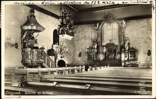 Ak Öregrund Schweden, Interiör av kyrkan