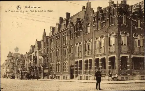 Ak Middelkerke Westflandern, La Providence et la rue Paul de Smet de Nayer