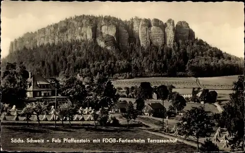 Ak Königstein an der Elbe Sächsische Schweiz, Pfaffenstein, FDGB-Ferienheim Terrassenhof