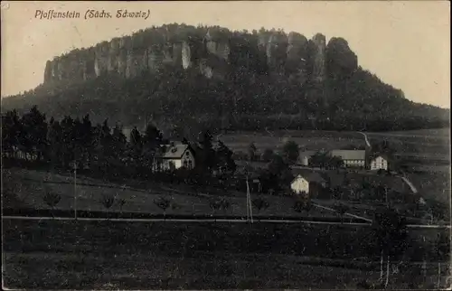 Ak Königstein an der Elbe Sächsische Schweiz, Blick auf den Pfaffenstein