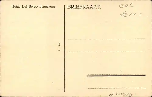 Ak Bennekom Gelderland, Huize Del Borgo