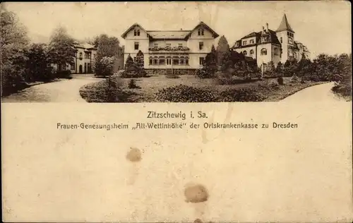 Ak Zitzschewig Radebeul Sachsen, Frauen-Genesungsheim Alt-Wettinhöhe der Ortskrankenkasse