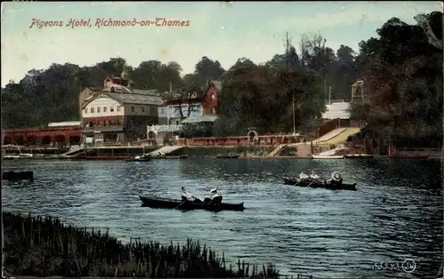 Ak Richmond upon Thames London England, Pigeons Hotel