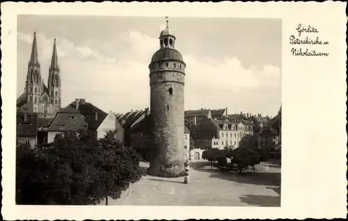 Ak Görlitz in der Lausitz, Peterskirche, Nikolaiturm