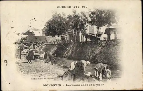Ak Bitola Monastir Mazedonien, Laveuses dans le Dragor