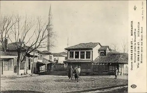 Ak Bitola Monastir Mazedonien, Minarett vor der Grand Rue