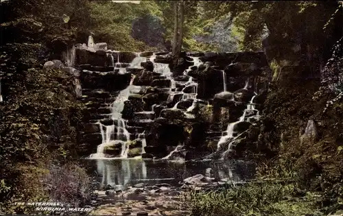 Ak Virginia Water Surrey England, The Waterfall