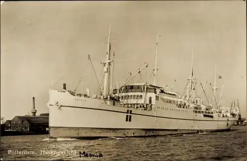 Ak Frachtschiff Meonia im Hafen von Rotterdam