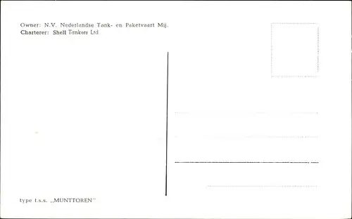 Ak TSS Munttoren, NV Nederlandse Tank- en Paketvaart Mij, Shell Tankers Ltd.