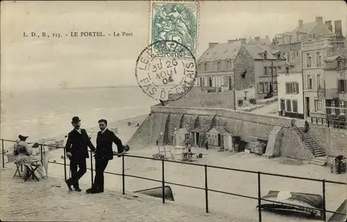 Ak Le Portel Pas de Calais, Le Port