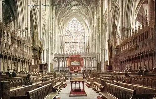 Ak York Yorkshire England, The Minster, Chor, E.