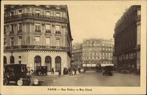 Ak Paris I Louvre, Rue Halevy et Rue Gluck