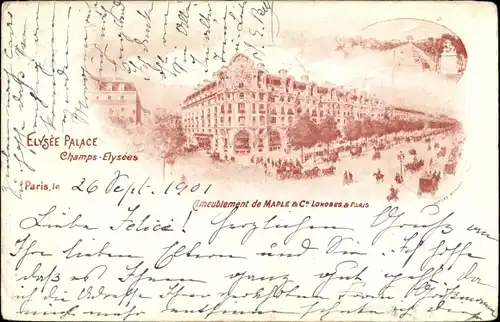 Ak Paris VIII Arrondissement Élysée, Elysée-Palast, Champs-Elysees