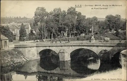 Ak Brive la Gaillarde Corrèze, Route de Malemort und Pont Cardinal