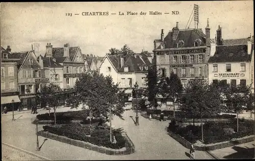 Ak Chartres-Eure et Loir, Place des Halles