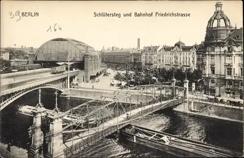 Ak Berlin Mitte, Bahnhof Friedrichstraße, Schlütersteg