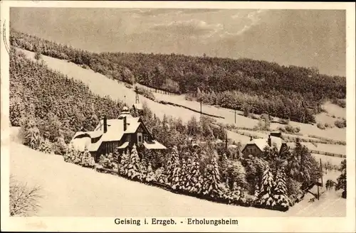 Ak Geising Altenberg im Erzgebirge, Erholungsheim, Winter