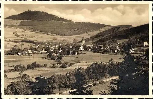 Ak Geising Altenberg im Erzgebirge, Blick vom Schauhübel