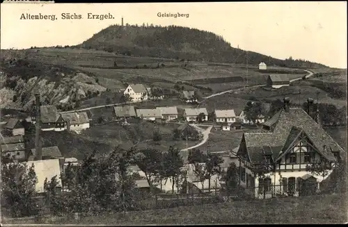 Ak Altenberg im Osterzgebirge, Ortsansicht mit Blick zum Geisingberg