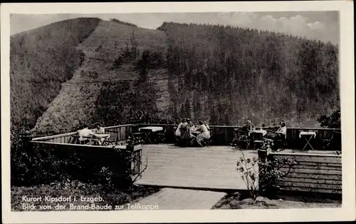 Ak Kipsdorf Altenberg im Erzgebirge, Blick von der Brand-Baude zur Tellkoppe