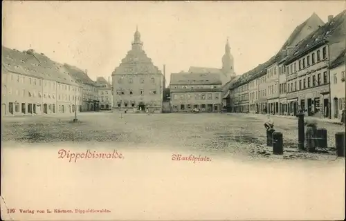 Ak Dippoldiswalde im Osterzgebirge, Marktplatz