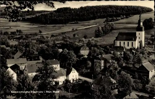 Ak Döschnitz in Thüringen, Blick über den Ort