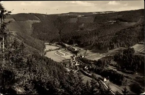 Ak Obstfelderschmiede Mellenbach Glasbach in Thüringen, Blick vom Steinberg