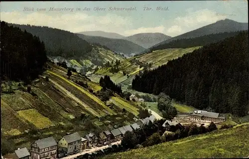 Ak Masserberg im Thüringer Schiefergebirge, Panorama, Oberes Schwarzatal