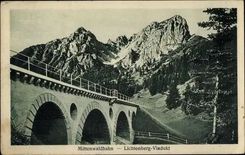 Ak Lichtenberg im Erzgebirge, Mittenwaldbahn, Viadukt