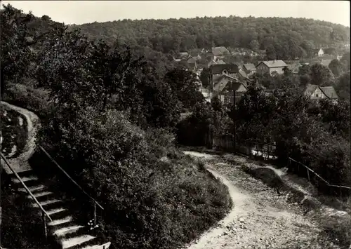 Ak Rastenberg in Thüringen, Treppe und Weg, Blick zum Ort