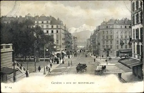 Ak Genf Genf Schweiz, Rue du Mont-Blanc