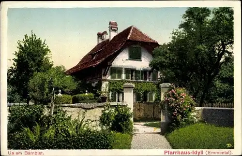 Ak Kanton Bern, Us em Bärnbiet, Pfarrhaus-Idyll (Emmental)