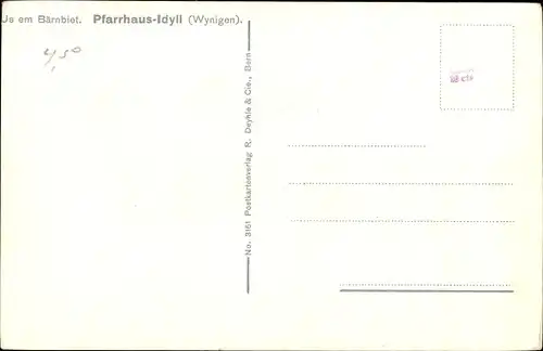 Ak Kanton Bern, Us em Bärnbiet, Pfarrhaus-Idyll (Emmental)
