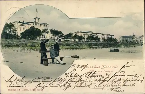 Ak Ostseebad Zinnowitz auf Usedom, Villen am Strand