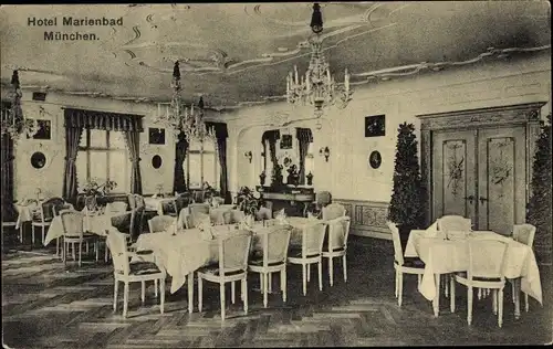 Ak München, Hotel Marienbad, Innenansicht